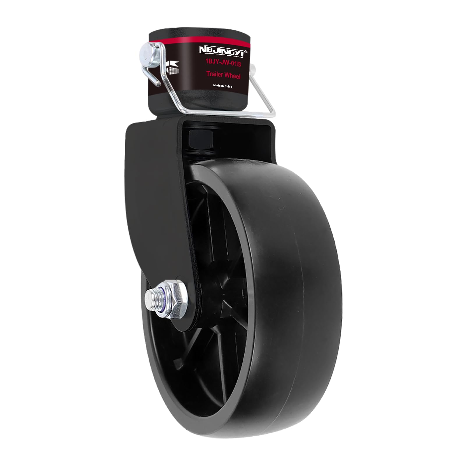 6'' Trailer Swirl Jack Caster Wheel 1200Lbs Capacity With Pin Base For Boat Hitch Camper Removable Black (Black)
